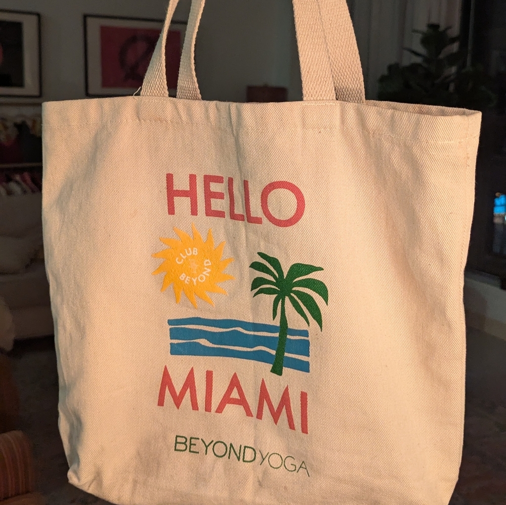 Hello Miami Canvas Tote Bag